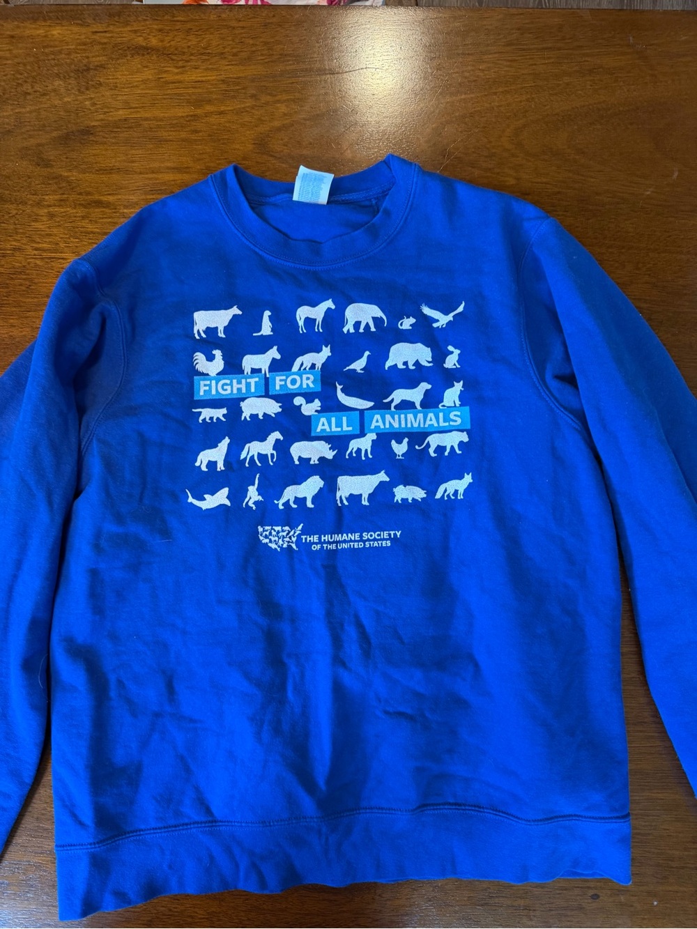 Unisex "Fight for All Animals" Blue Humane Society Sweatshirt